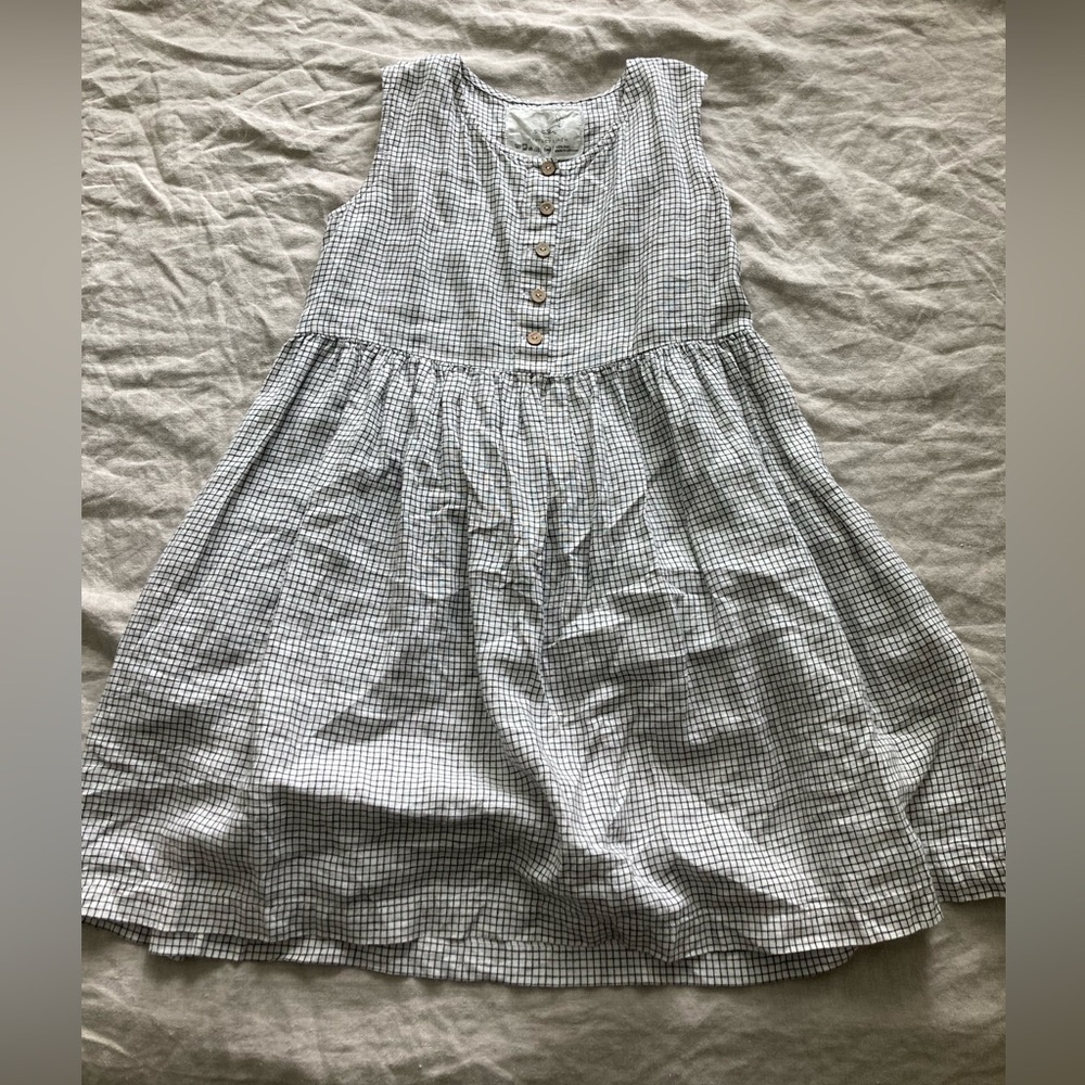 notPerfect Linen Mama Dress, Small Checks, Size S/M